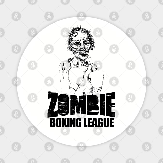 Zombie Boxing League | Black Magnet by Sandi Van Winkle_Illustration